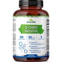 Zazzee D-Chiro-Inositol、カプセルあたり50mg、90ビーガンカプセル、40:1マイオイノシトールとの理想的な投与量、3ヶ月の供給、100%ベジタリアン、非GMO