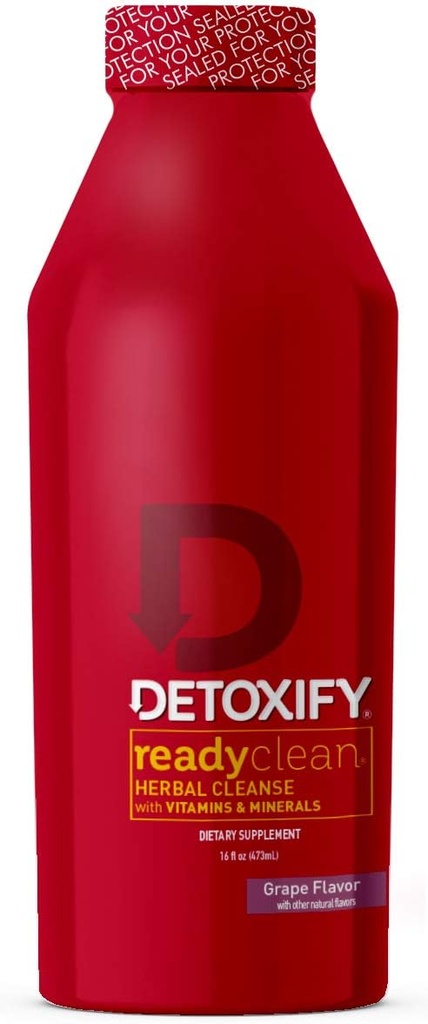 Detoxify – レディクリーンハーブクレンジング – ブドウ– 16 oz – フォーミュレートハーブデトックスドリンク – ミルクアザメ種子エキス & ブルドックルートエキス – プラスステッカー