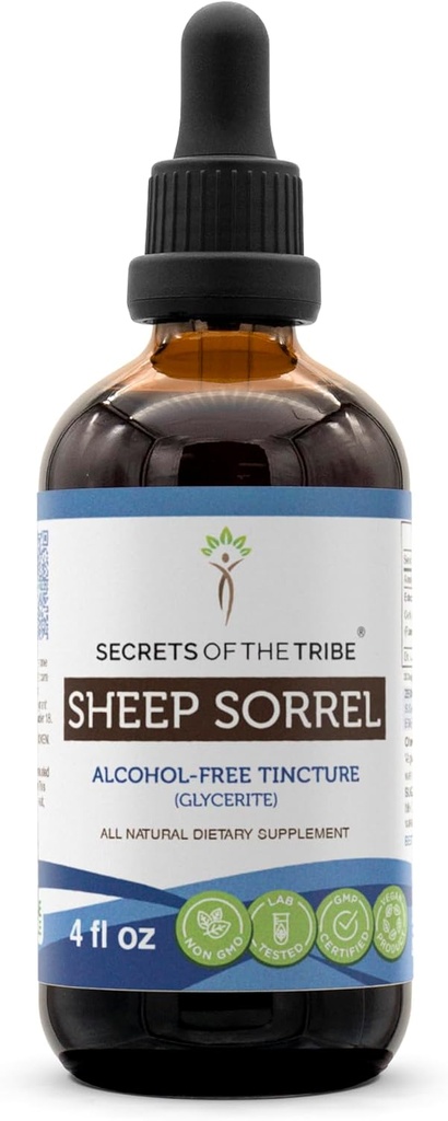 羊のSorrel Tinctureアルコールフリーエキス、羊のSorrel(Rumex Acetosella)乾燥ハーブTinctureサプリメント4オンス