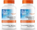 医師の最高のビタミンD3 5000IU、非GMO、グルテンフリー、規制免疫機能、サポート健康なボン、白、ノーフレーバー、180カウント(パッケージ2)