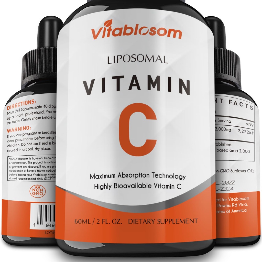 大人、高い吸収性VIT CのためのLiposomalのビタミンC 2000mgの液体、ビタミンC、免疫システム及び酸化防止サポート、60ML (1のびん)を最大化して下さい