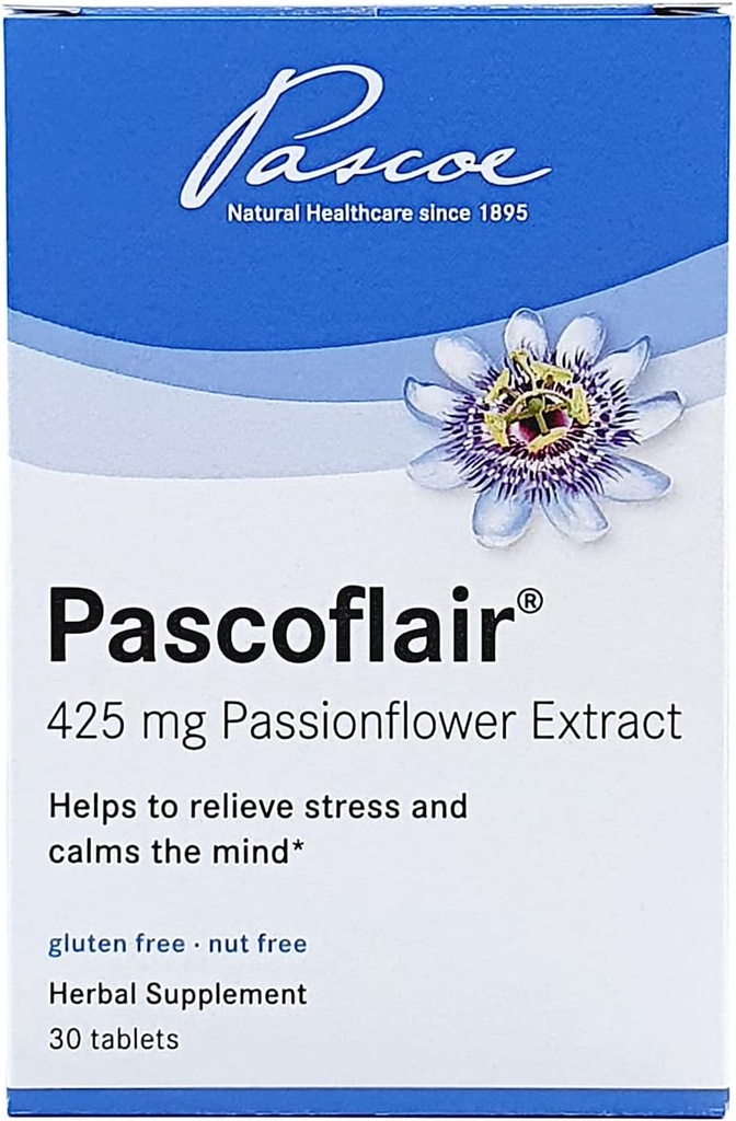 Pascoflair - ハーブ睡眠補助剤は、Reslessness&Nervousnessを取り除くのに役立ちます、ヘルシーで残りの眠りをサポートするマインド - 425 タブレットあたりのパッションフラワーエキス(30錠)