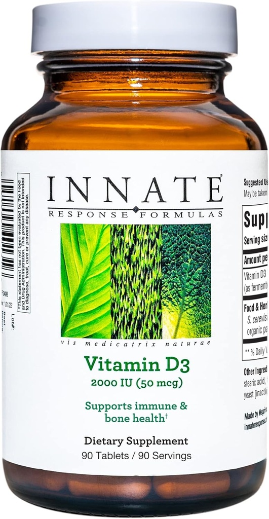 インテートレスポンスフォーミュラビタミンD3 2000 IU(50 mcg) - 免疫と骨の健康をサポートするビタミンサプリメント - ベジタリアン、非GMO、およびコーシャ - なし9食品アレルゲン - 90錠(90給)