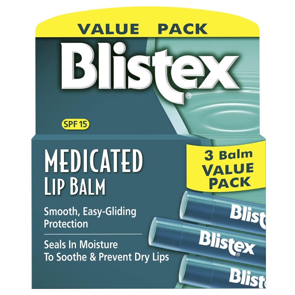 TheraTearsドライアイセラピーアイドロップ、1.0 Fl OzとBlistex薬用リップバーム、0.15オンス、3カウントSPF 15日保護リップバームバンドル