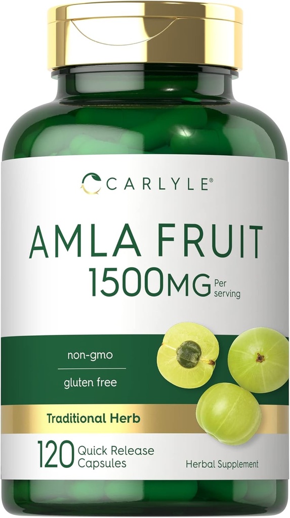 Carlyle Amla Capsules 1500mg | 120 Count | Amalaki Fruit | Herbal Extract Supplement | Non-GMO and Gluten Free