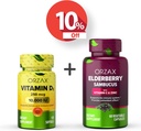 ORZAXのビタミンD3 10000のiuのElderberryのカプセル、2000mg Sambucusの束