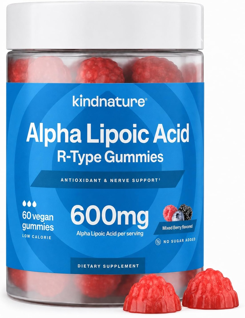 種別 アルファリポ酸グアミー - Neuropathyサプリメント - ビーガン、砂糖フリー、低カロリー600 mg ALAサプリメント - 抗酸化栄養補助食品のための純粋なALAアルファリポ酸600mg