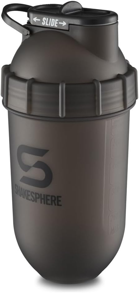 SHAKESPHEREシェーカーボトル - 24ozリークプルーフプロテインシェーカーボトル プレワークアウト、スムージー、パウダードリンクミックス、ジム、BPAフリー、簡単クリーン&キャリー(フロストブラック)