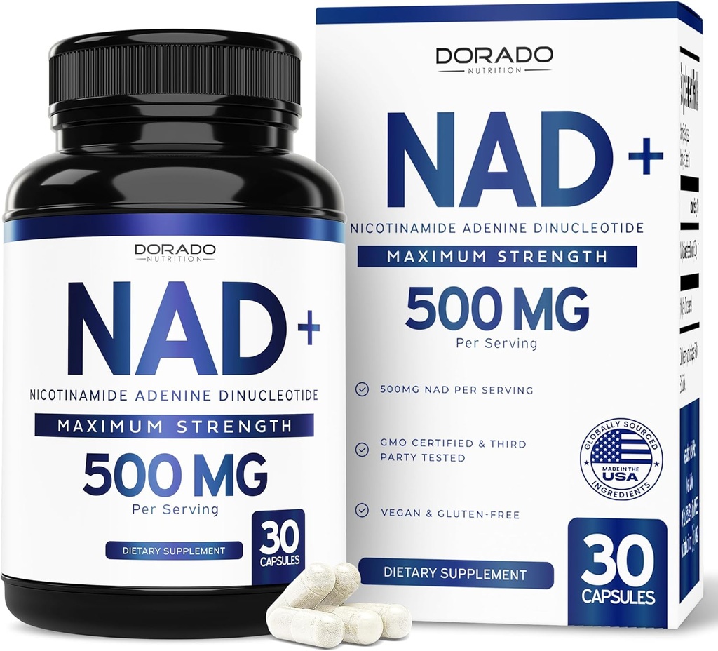 NADサプリメント(給餌ごとに95%純粋なNAD +の500mg)NMNサプリメント、NADニコチンアミドリボシドサポート(サードパーティテスト済み、ビーガンセーフ、非GMO、充填剤なし、米国製 - 30ビーガンカプセル)