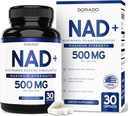 NAD Supplement (500mg of 95% Pure NAD+ Per Serving) NMN Supplement, NAD Nicotinamide Riboside Support (Third Party Tested, Vegan Safe, Non-GMO, No Fillers, & Made in the USA - 30 Vegan Capsules)