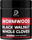 1500mg Wormwood Capsules with Black Walnut & Cloves - Artemisia Annua Supplement for Immunity - 60 Vegan Capsules