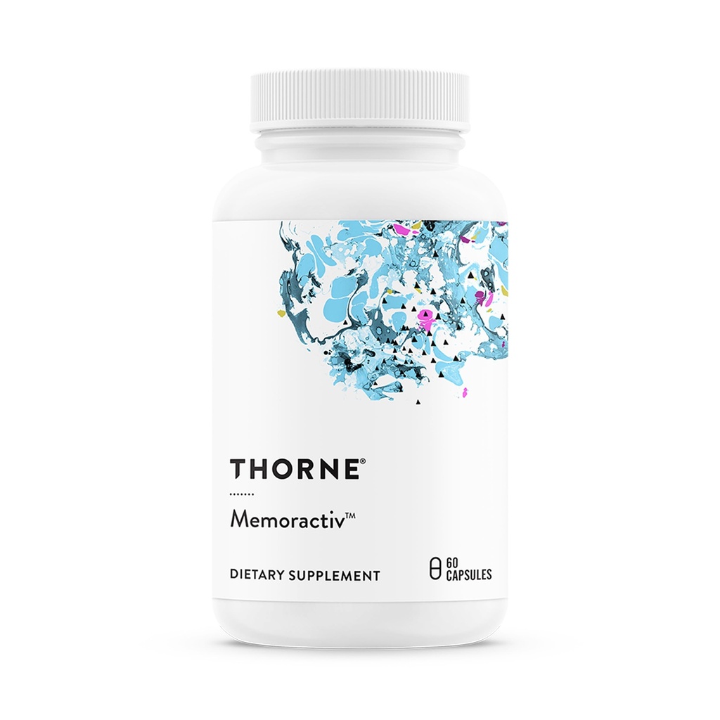 THORNE - Memoractiv - 焦点、創造性、集中のための向知性脳サプリメント - Ashwagandha、Ginkgo、Lutemax、Bacopa、Pterostilbene - グルテンフリー、乳製品フリー* - 60カプセル - 30のサービング