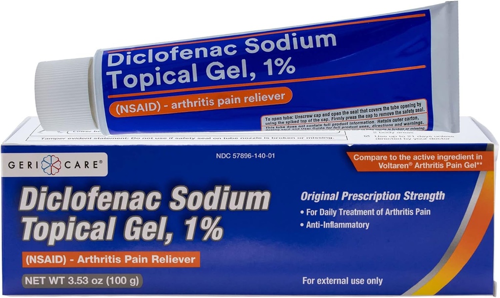 消化管関節炎の痛みの軽減のゲルのジクロフェナクナトリウム1% (NSAID) GeriCare手の手首の肘のフィートの足首の足首の足首の痛みのレバー炎症抑制関節炎の痛みの治療- 3.53oz