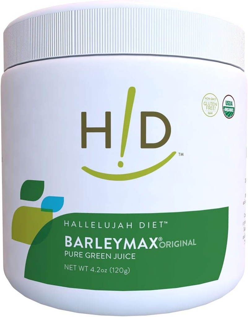 Hallelujah Diet Organic BarleyMax - Barley and Alfalfa Grass Juice Powder, Original, 4.2oz (30 Day Supply)