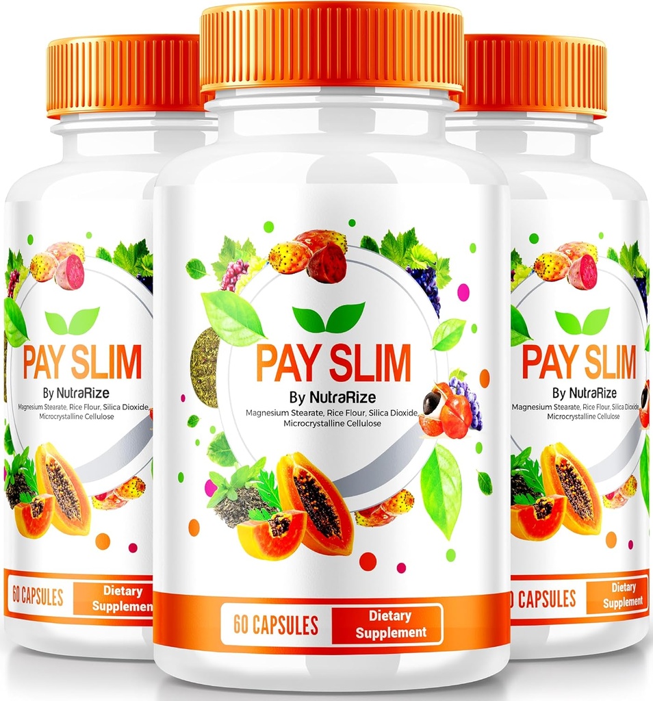 NutraRize (3パック) スリムカプセルを支払います, 健康な減量のためのPaySlimオールナチュラルサプリメント, 体とフィットネス目標を達成するためのプレミアムフォーミュラ, 公式レビュー (180 カプセル)