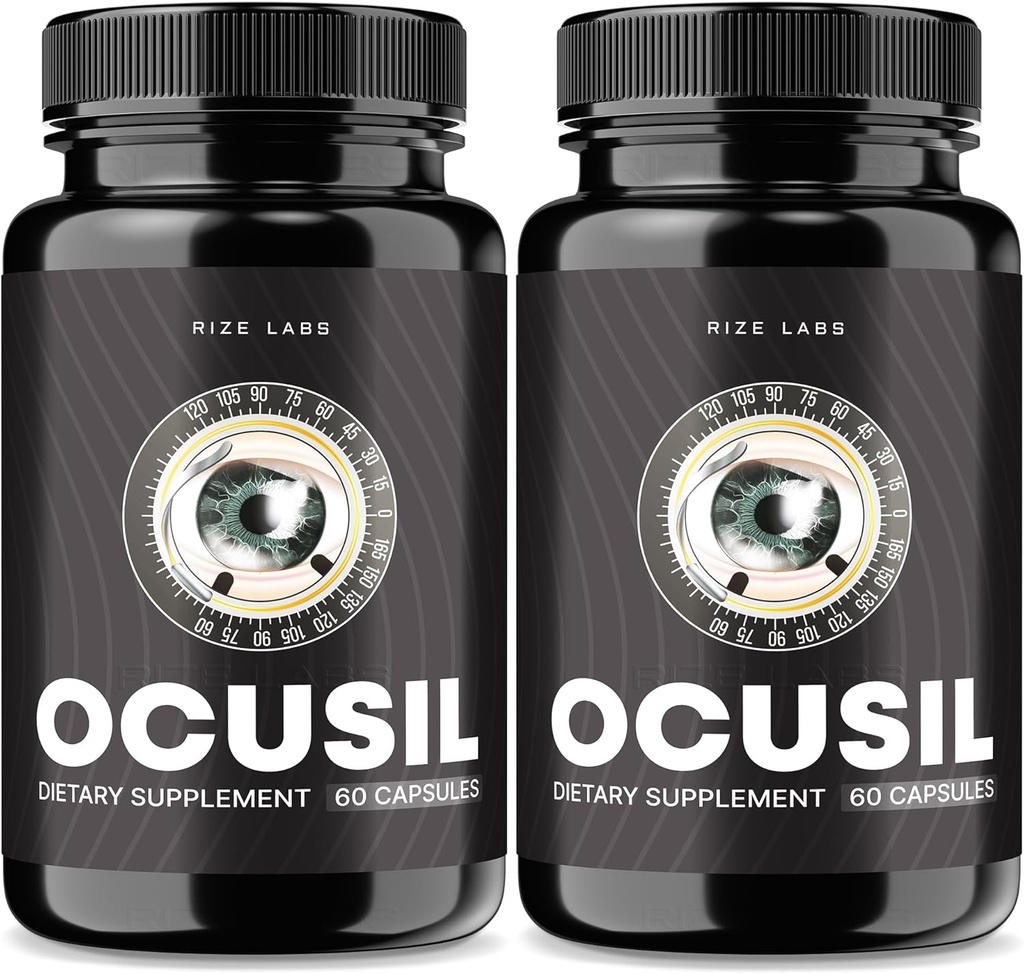 rize labs Ocusil Capsules, Ocusil Support Eye Supplement, Ocusil Lubricant to Improve Concentration and Focus, Ocusil All-Natural Pills for Healthy Eyes (120 Capsules) (Pack of 2)