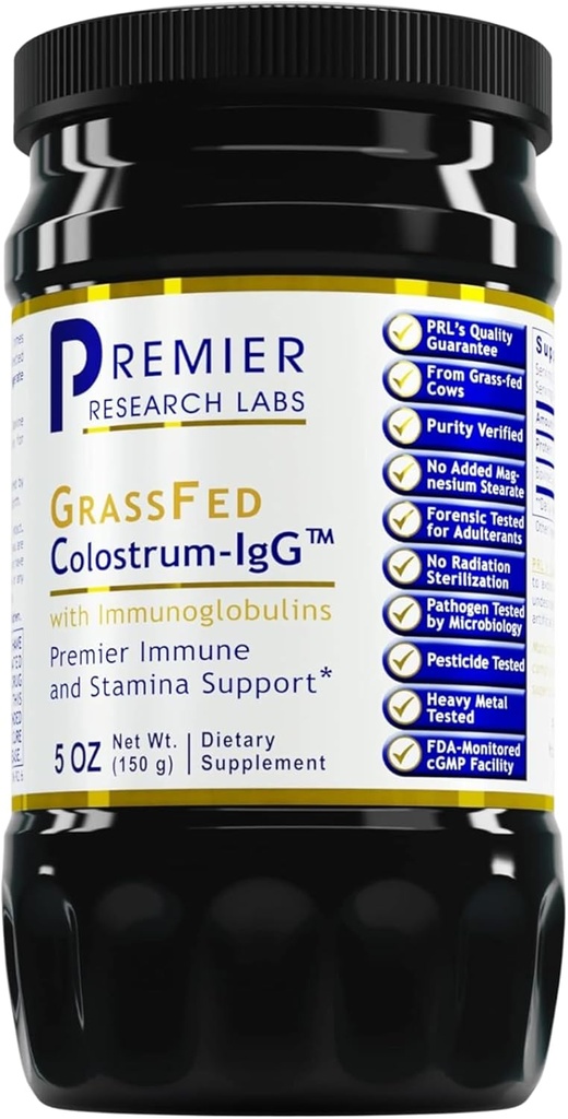 プレミアリサーチラボColostrum-IgGパウダー - Colostrumサプリメント、Bvine Colostrum for Humans、Cow Colostrum for Immune Health、Lactoferrin、アミノ酸、Nuccleotides - 5オンス(150グラム)