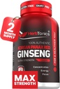 ヘルブトニック韓国赤パナックスGinseng 1500mg - ピーク性能のためのエネルギーサプリメント, 焦点 & 死亡率 - 高い効力のGinsengの根エキス - 120ビーガンカプセル