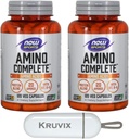 NOW Foods Sports Nutrition、Amino CompleteTM | 21 AminoとB-6のタンパク質ブレンド | 120 Veg Capsules - ピルオーガナイザー付き2パック