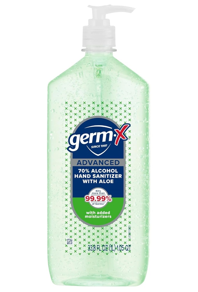 アロエおよびビタミンEのGerm-Xの高度手のSanitizer、非乾燥の保湿のゲル、即刻および無リンス方式、ポンプ ビン、学校供給に戻って、1リットル