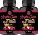 Angry Supplements Apple Cider Vinegar + Beet Root Powder Capsules, Pure ACV Beetroot 1000mg per Serving, Nitric Oxide Booster & Digestive Health for Men and Women 60ct, 2 Pack (120ct Total)