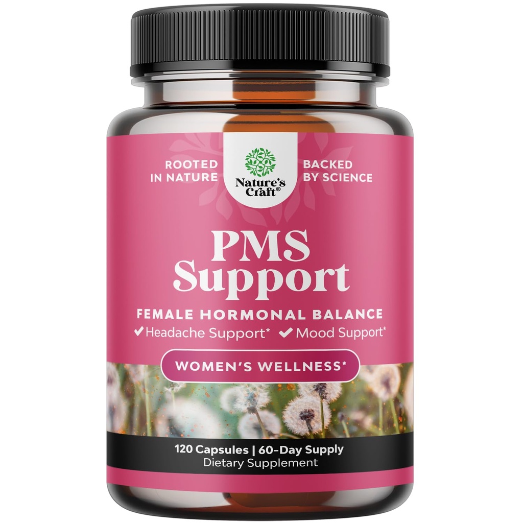 女性のためのPMSサポートサプリメント - 女性のためのホルモンバランス & DIMと月経の不快感, チェストベリー, ブラックコホッシュ & アシュワガンダ - 期間のクランプアイゼ, 更年期ブロッティング, 気分のスイング – 120 Ct
