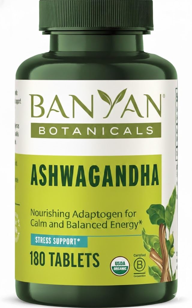 Banyan Botanicals Ashwagandhaタブレット - 有機Ashwagandhaルート - 天然エネルギーサポートとストレスサポートのための有名なハーブ適応剤* - 180錠 - 非GMO持続的に供給ビーガン