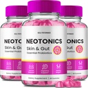 Neotonics 皮膚と腸のグミ、Neotonics 皮膚と腸の健康、Neotonics のグミは肌のサプリメントのNeotonicsクリアスキンサプリメント - 滑らかな皮膚のプロバイオティックグミのレビューのための皮膚グミ レビュー(3パック)