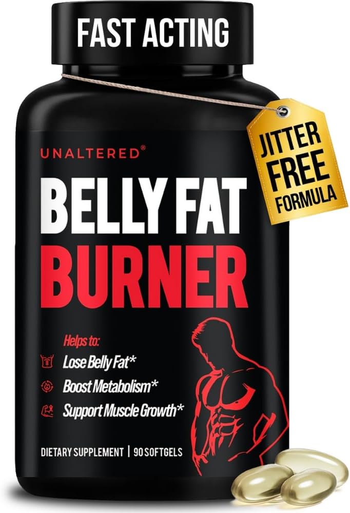 UNALTERED Belly Fat Burner for Men - Natural Weight Loss Pills to Support Reduced Body Fat, Preservation of Lean Muscle Mass, and a Healthy Metabolism - CLA Dietary Supplement - 90 Softgel Capsules