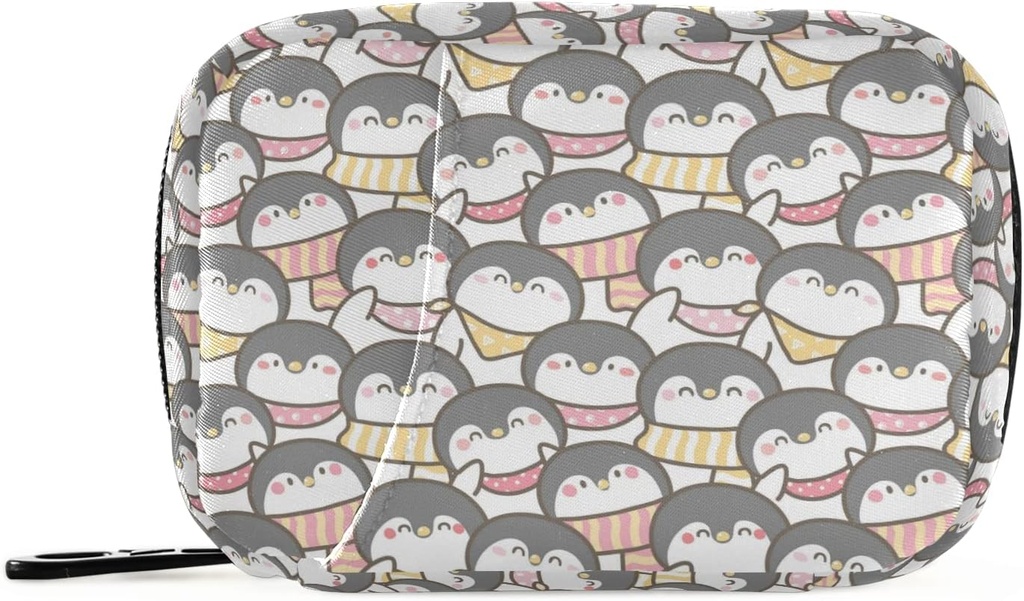 漫画のペンギンの丸薬箱7日の丸薬の箱の旅行丸薬のオルガナイザー袋ジッパーの携帯用ウィークリー ケース袋のビタミンの補足のホールダーのための密集したサイズ