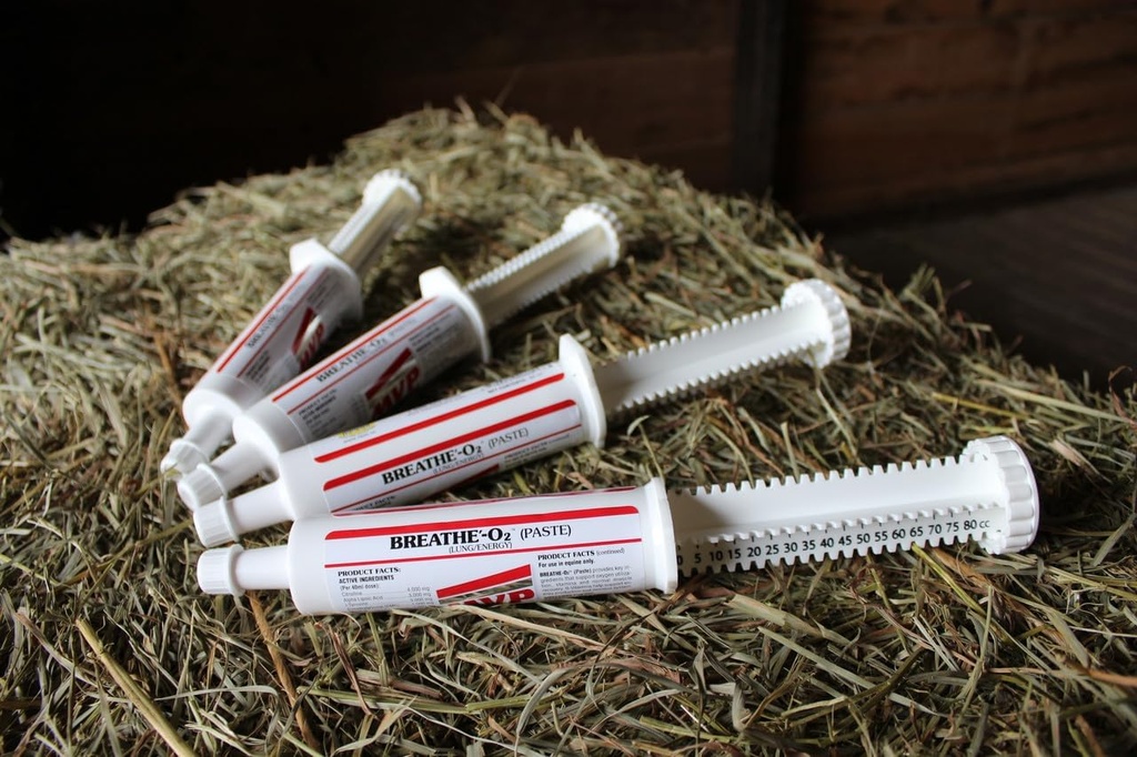 Breathe O'2 4 -Pack (8 doses) Pre-Race Paste to Support Lung/Airway Function in Horses
