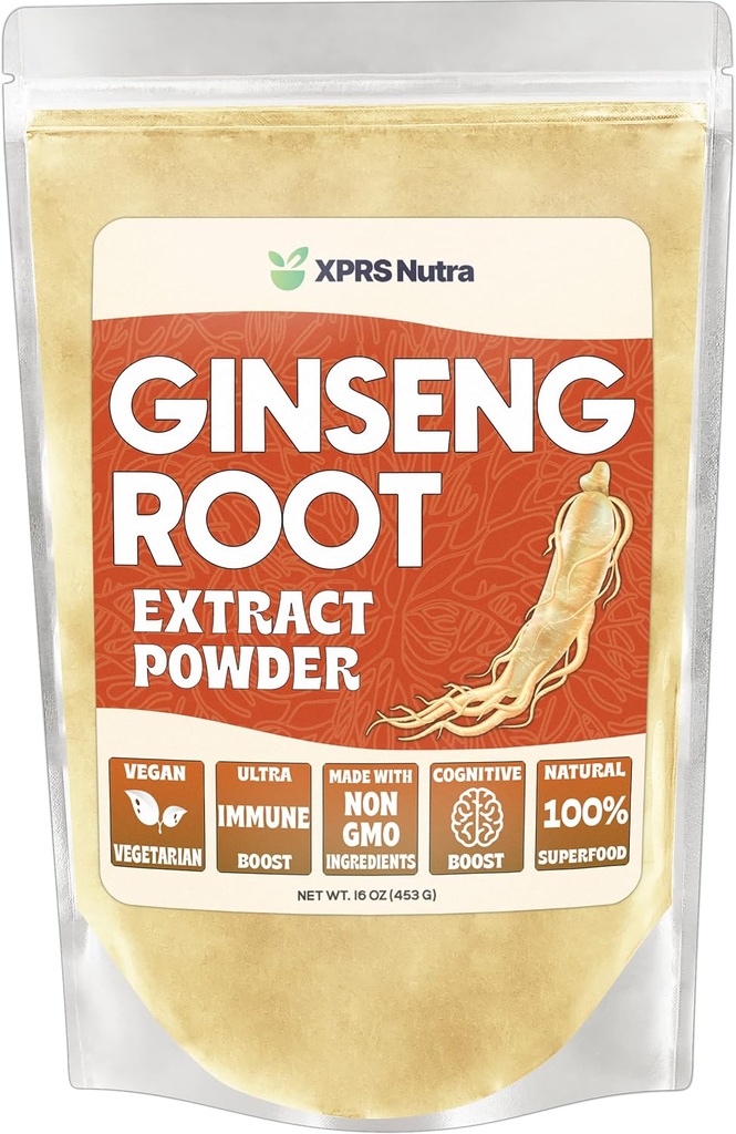 XPRS Nutra Ginsengの根のエキスの粉-Ginsengの粉は認知機能、物理的な性能および免疫システム-粉の形態のビーガン友好的なPanax Ginseng (16のOunce)を支えます