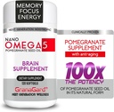 ANTI AGING、メモリピル、オメガ5ザクロサプリメント、1本のボトル120カラットと臨床的にプロベン(2ヶ月の供給)ブレインサプリメント