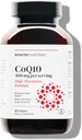 SMARTERNUTRITION CoQ10 400のmgの高吸収 - 自然に発酵させたUbiquinone w/Organicの風邪-心の健康、細胞エネルギー-非GMO、グルテンフリー- 60の計算[30日の供給]のためのオリーブオイル-