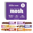 MOSHバラエティパック Ketoプロテインバー、ハイファイ、低炭水化物、グルテンフリー、ハイプロテイン、アシュワガンダ、ライオンズマネ、6カウントの脳ヘルシースナック
