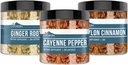 Earthborn Elements Cayenne Pepper, Ceylon Cinnamon & Ginger Root Bundle (200 Capsules Each), Pure & Undiluted, No Additives