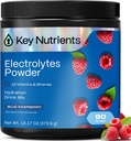 KEY NUTRIENTSのマルチビタミンの電解質の粉砂糖無し-甘い青いラズベリーの電解質の粉-持久力及びエネルギー補足-Hydrationの粉-カロリー無し- 90のサービング-米国製