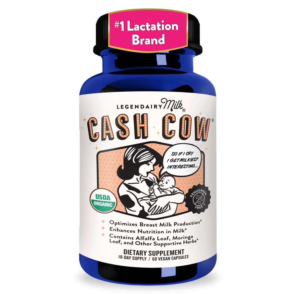 レジェンダシーミルク現金牛授乳サプリメント, モリンガ, アルファルファ, そして、Goat's Rue Breastfeedingサプリメントミルク供給増加のための, Fenugreekフリー, 認定有機, ビーガン, 非GMO, 60カプセル