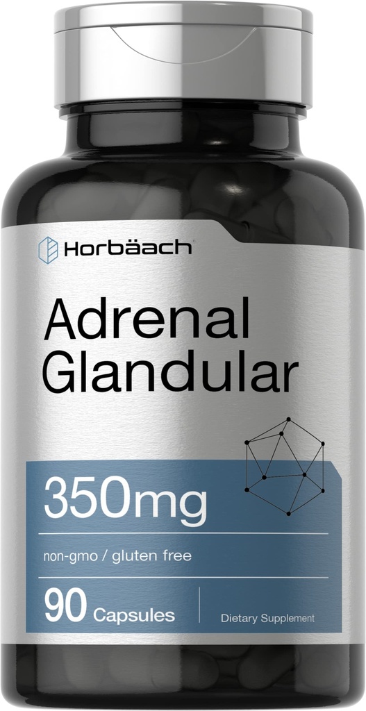 ホルバハの未加工副腎のGlandular | 350のmg | 90のカプセル | Non-GMOのグルテンフリーの補足