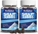 シラジット・グミ1000 MG、有機シラジットの補足、アシュワガンダ、マッシュルーム - エネルギー、脳、免疫サポート、男性と女性のための - 120 カウント