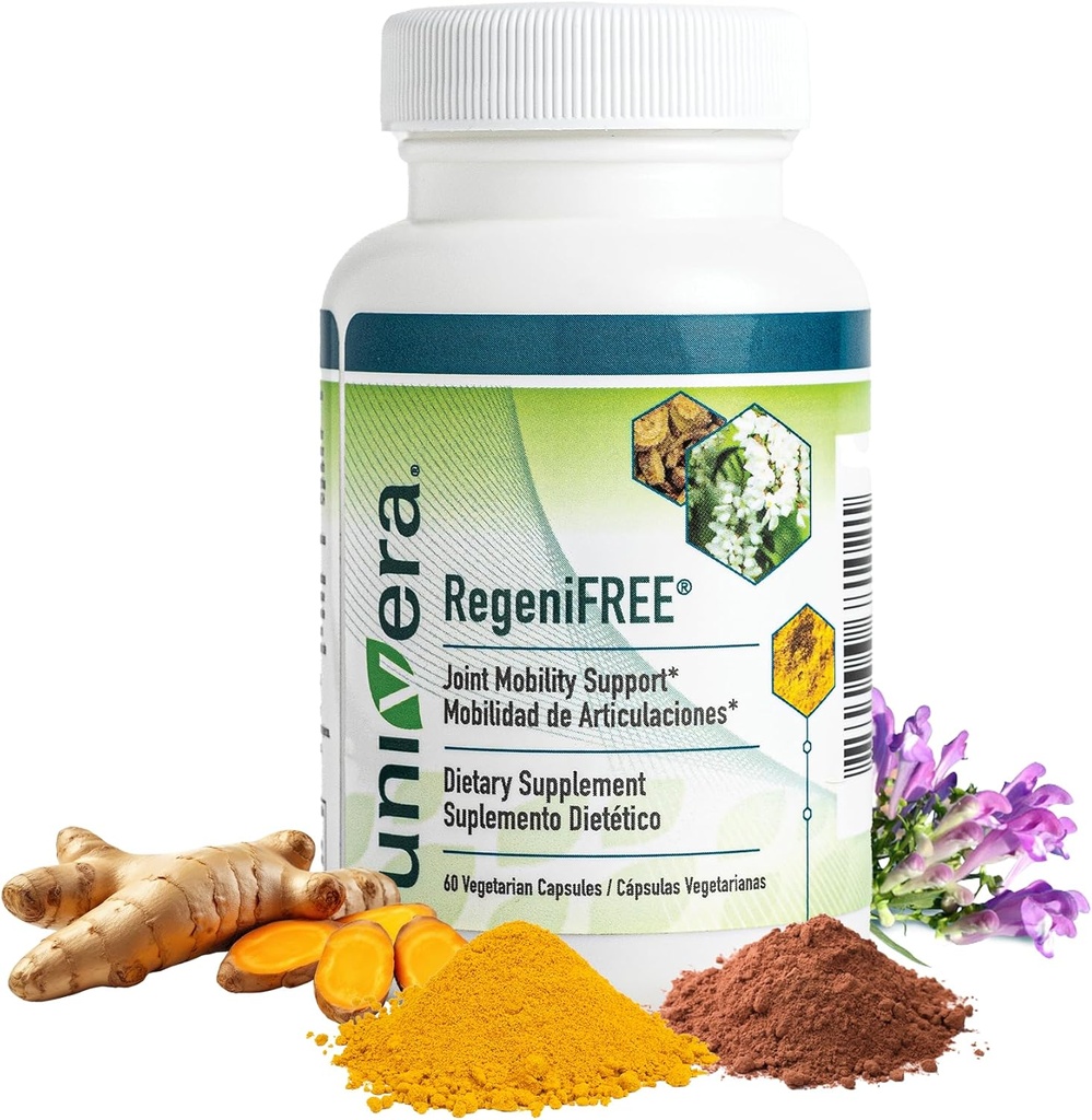 Univera RegeniFREE、Turmeric、Univestin、Glucosamine無し、Shellfishは、すべての自然な共同補足、Veveeterianのカプセル、60のカプセル(30日の供給)放します
