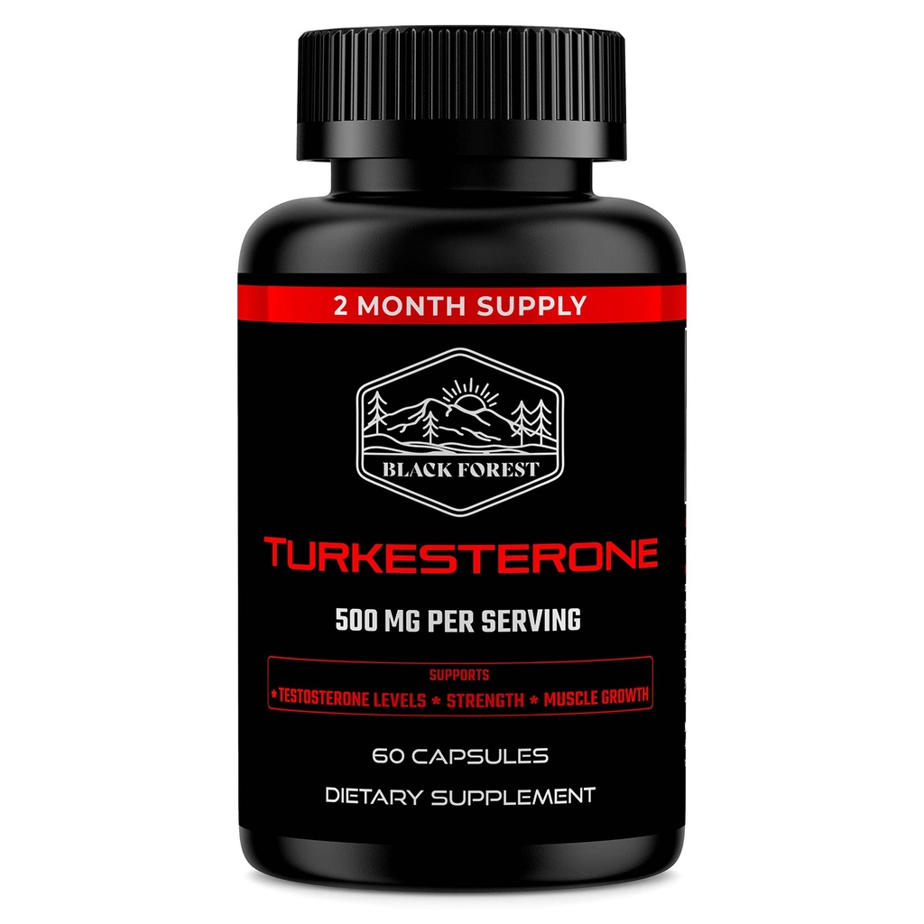 黒い森林Turkesteroneの補足500mgのカプセル(最高純度95%のエキス) 2か月の供給(AjugaのTurkestanicaの526mgからの500mg Turkesterone)強さ及び筋肉成長のためのEcdysteroneに類似した