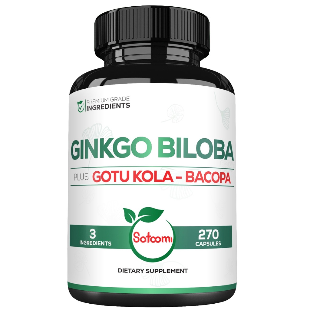 1520mgのGinkgoのBilobaはGotu Kolaの葉、Bacopa Monnieri - 270のカプセル-脳の健康、記憶機能、焦点及び視野の質のための余分強さサポート- 3か月の供給と補います