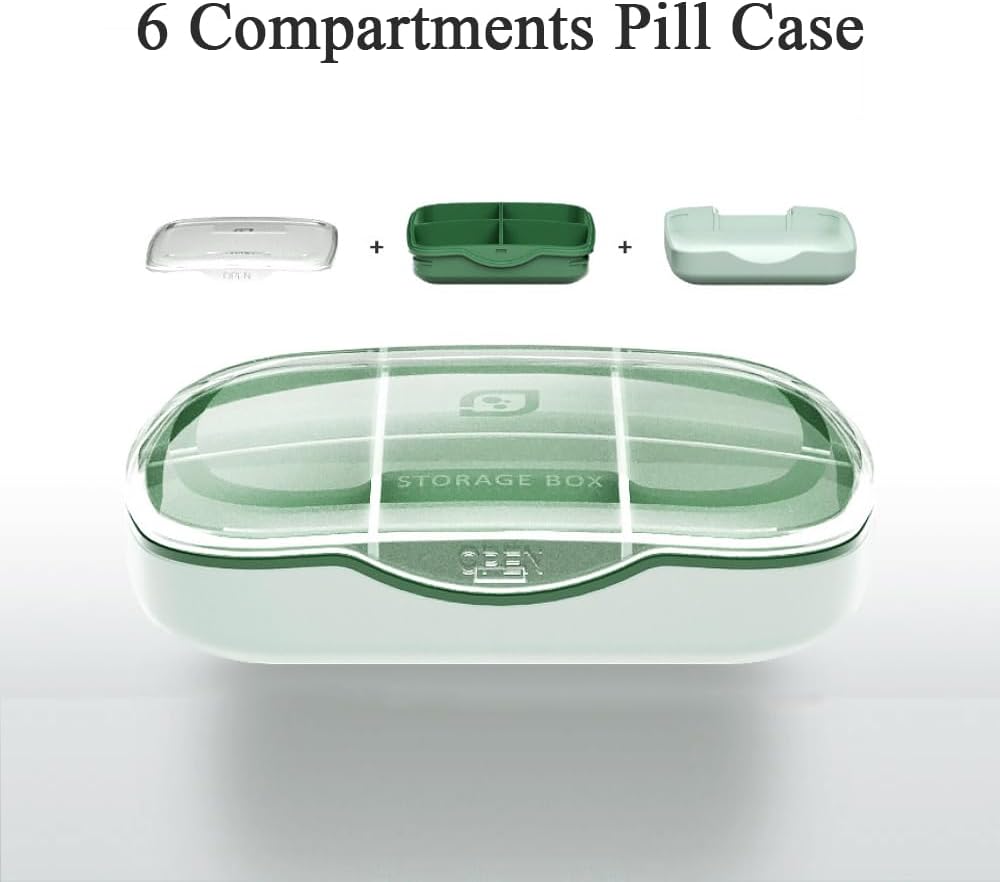 旅行Pillのオルガナイザー箱、Purseのポケット、毎日の薬局の容器、魚油、ビタミン、タラの肝油、補足のための薬のホールダー ディスペンサーのための6 Compartment週刊の薬の箱のリマインダー