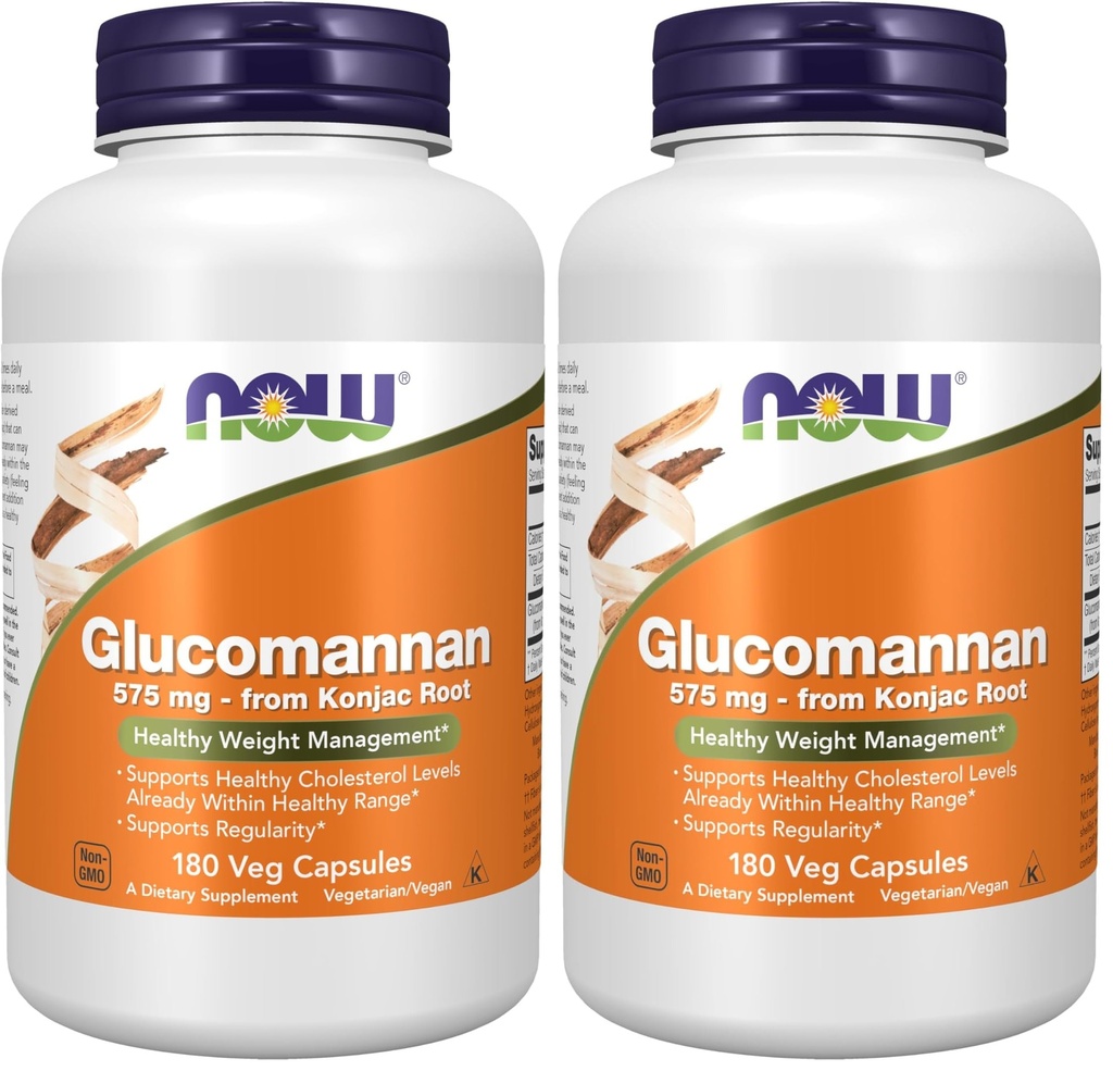 NOWフーズサプリメント、グルコマンナン(アモルファロスコンニャック)575mg、サポートレギュレーション*、健康的な体重管理*、180ベジーカプセル(パッケージ2)