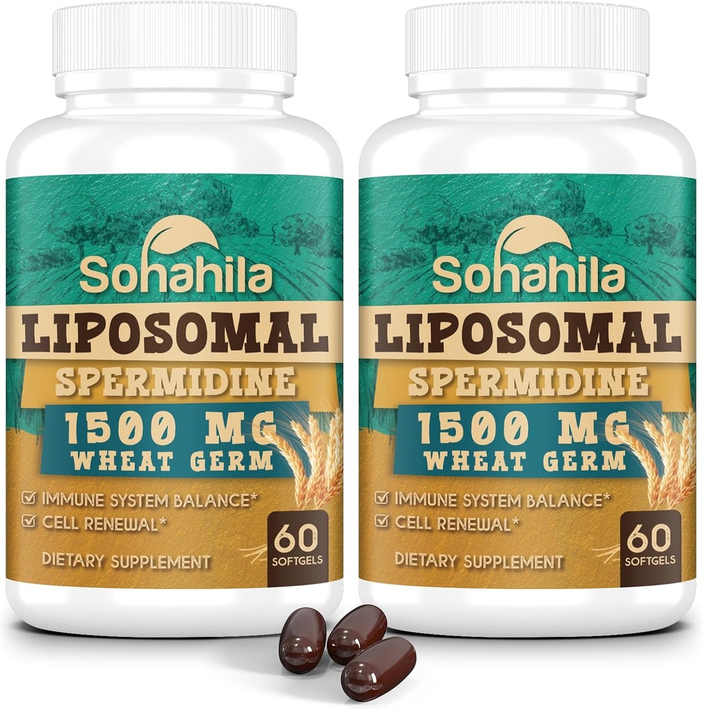 Spermidineの補足15のMG - 99%純度、高い吸収、1500のMGは亜鉛及びtheamin、人及び女性のためのSpermidineが付いている小麦のGermのエキスを発酵させました - 細胞の更新、老化の防衛、エネルギー、120のSoftgels