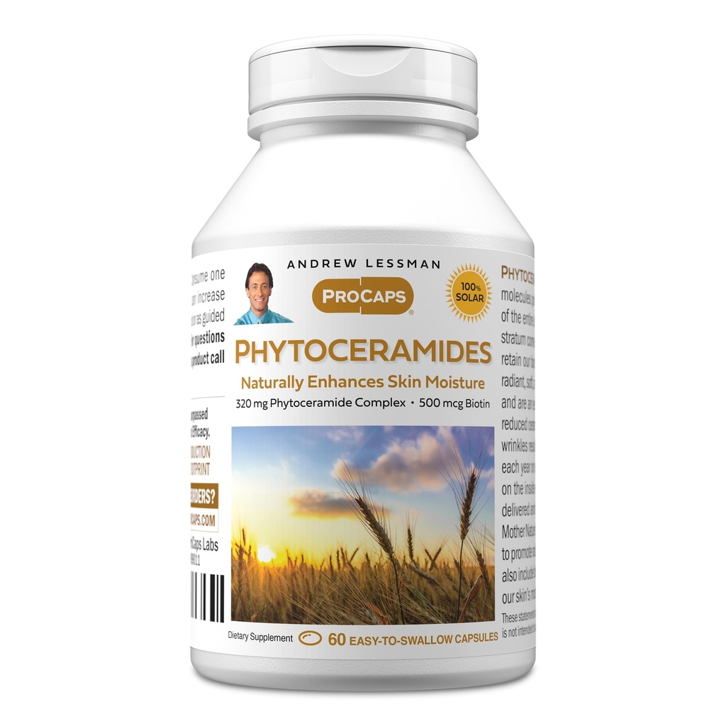 Biotin 60 Softgels - 皮膚のバイタルナチュラル内部保湿剤とANDREW LESSMAN Phytoceramides。 自然に柔らかく、滑らか、放射性皮を高めます。 添加物無し。 ソフトジェルを飲みやすく