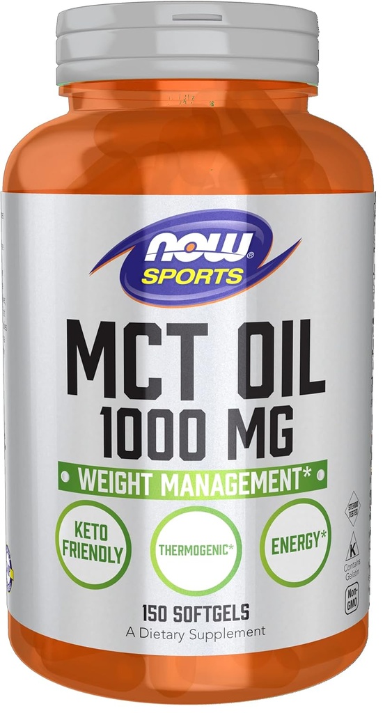 NOWの食糧スポーツの栄養物、MCT (中鎖のtriglycerides)オイル1000のmgの重量管理、150のSoftgels