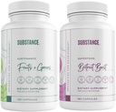 SUBSTANCE. Bundle: Nature's Sustenance Daily Fruits & Veggies (120 Capsules) + Beetroot Boost (180 Capsules) - Natural Energy Boost & Overall Wellness - US Made, Vegan-Friendly